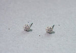 925 Sterling Silver, Mini CZ Studs Flower, Snow, bridesmaid Earrings - TSE025