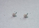 925 Sterling Silver, Mini CZ Studs Flower, Snow, bridesmaid Earrings - TSE025