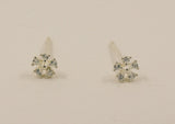 925 Sterling Silver, Mini CZ Studs Flower, Snow Flake Earrings - TSE004