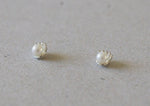 925 Sterling Silver, Mini White Pearl Earrings, Eyelash Earrings, Eye Studs - TSE010