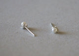 925 Sterling Silver, Mini White Pearl Earrings, Eyelash Earrings, Eye Studs - TSE010