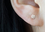 925 Sterling Silver, Mini CZ Studs Flower, Snow, bridesmaid Earrings - TSE025