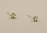 925 Sterling Silver, Mini CZ Studs Flower, Snow Flake Earrings - TSE004