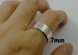 925 Sterling Silver Flat Wedding Band Ring, 3mm 4mm 5mm 7mm  Ring, Promise Engagement Ring - TSR103