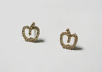 10K Solid Gold Tiny CZ Apple Stud Earrings - TGE114