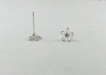 925 Sterling Silver, Mini CZ Studs Flower, Snow Flake Earrings - TSE020