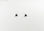 925 Sterling Silver, black epoxy stud, triangle earrings, geometric stud - TSE019