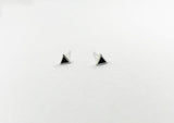 925 Sterling Silver, black epoxy stud, triangle earrings, geometric stud - TSE019