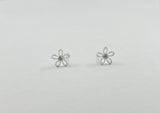 925 Sterling Silver, Mini CZ Studs Flower, Snow Flake Earrings - TSE020