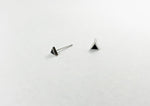 925 Sterling Silver, black epoxy stud, triangle earrings, geometric stud - TSE019