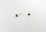 925 Sterling Silver, black epoxy stud, triangle earrings, geometric stud - TSE019