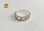 14K Gold Solid Gold Balls With White CZ Ring - TGR212