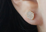 10K Solid Gold CZ Stud Earrings - TGE124