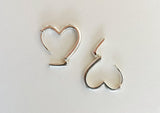 925 Sterling Silver Earrings, Heart hoop earring