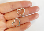 925 Sterling Silver Earrings, Heart hoop earring