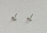 925 Sterling Silver, Mini CZ Studs Classic Circle Earrings 4mm - TSE008