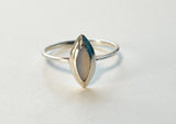 925 Sterling Silver Ethiopia Opal Ring, Silver Oval Ring - TSR203