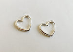 925 Sterling Silver Earrings, Heart hoop earring