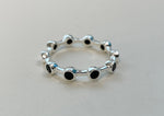 925 Sterling Silver Black Spinel Ring, Silver  Black Ring (US 6.20 / 16.66mm) - TSR206