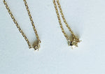 14K Solid Gold BIRTHSTONE Necklace, White Topaz 2mm, 3mm Necklace, Natural Stone Necklace