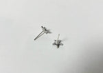 925 Sterling Silver Black CZ Flower Earrings