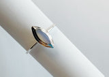 925 Sterling Silver Ethiopia Opal Ring, Silver Oval Ring - TSR203