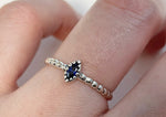 US 5.5 Size /  925 Sterling Silver Swiss Sapphire Ring - TSR202