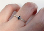 US 5.5 Size /  925 Sterling Silver Swiss Sapphire Ring - TSR202