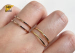 14K Gold Ring, Simple Double Band ring, solid gold, basic design, bridesmaid ring jewelry - TGR004