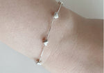 925 Sterling Silver Bracelet with Hearts, Silver Bracelet,  Hearts Silver Bracelet