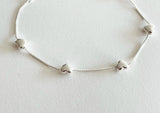 925 Sterling Silver Bracelet with Hearts, Silver Bracelet,  Hearts Silver Bracelet