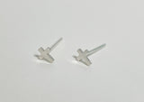 925 Sterling Silver, Tiny Cross, Little Cross, Small Cross Studs