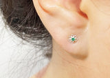 925 Sterling Silver Tiny Daisy Stud Earrings