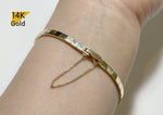 14K Solid Gold Minimal Bracelet, Real Gold Geometric Bracelet, Watch Band Bracelet