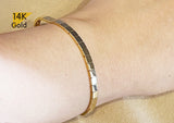 14K Solid Gold Minimal Bracelet, Real Gold Geometric Bracelet, Watch Band Bracelet