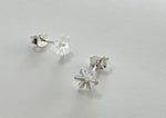 925 Sterling Silver Dainty Shell Flower Stud Earrings