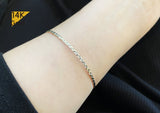 14K Solid Gold Bangle Bracelet, Anklet, 14K Yellow Gold Thin Bracelet