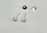 925 Sterling Silver Moon Earrings, White Cubic Zirconia Earrings