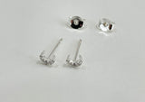 925 Sterling Silver Moon Earrings, White Cubic Zirconia Earrings