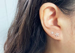 925 Sterling Silver White CZ Flower Earrings