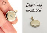 925 Sterling Silver Gold Plated Charm, Mini Disc Pendant Size 14mm