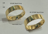 14K, 18K Gold Band Ring, Width 3mm,4mm,5mm,6mm,7mm,8mm, 14K Gold Stone Band Ring