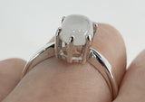 925 Silver Genuine White Moonstone Ring, Genuine  Australia Jade Silver Ring