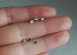 925 Sterling Silver Tiny 3 triangle stud earrings - TSE023