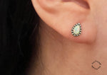 925 Sterling Silver  White/Pink/Blue Synthetic Opal Stud Earrings, OVAL or Drop Shape