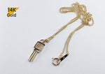 14K Solid Gold Key Necklace