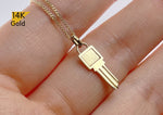 14K Solid Gold Key Necklace