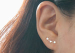 925 Sterling Silver Tiny 3 stars stud earrings - TSE024